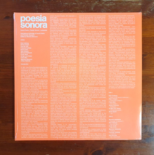 Poesia sonora sealed ltd - sonora,